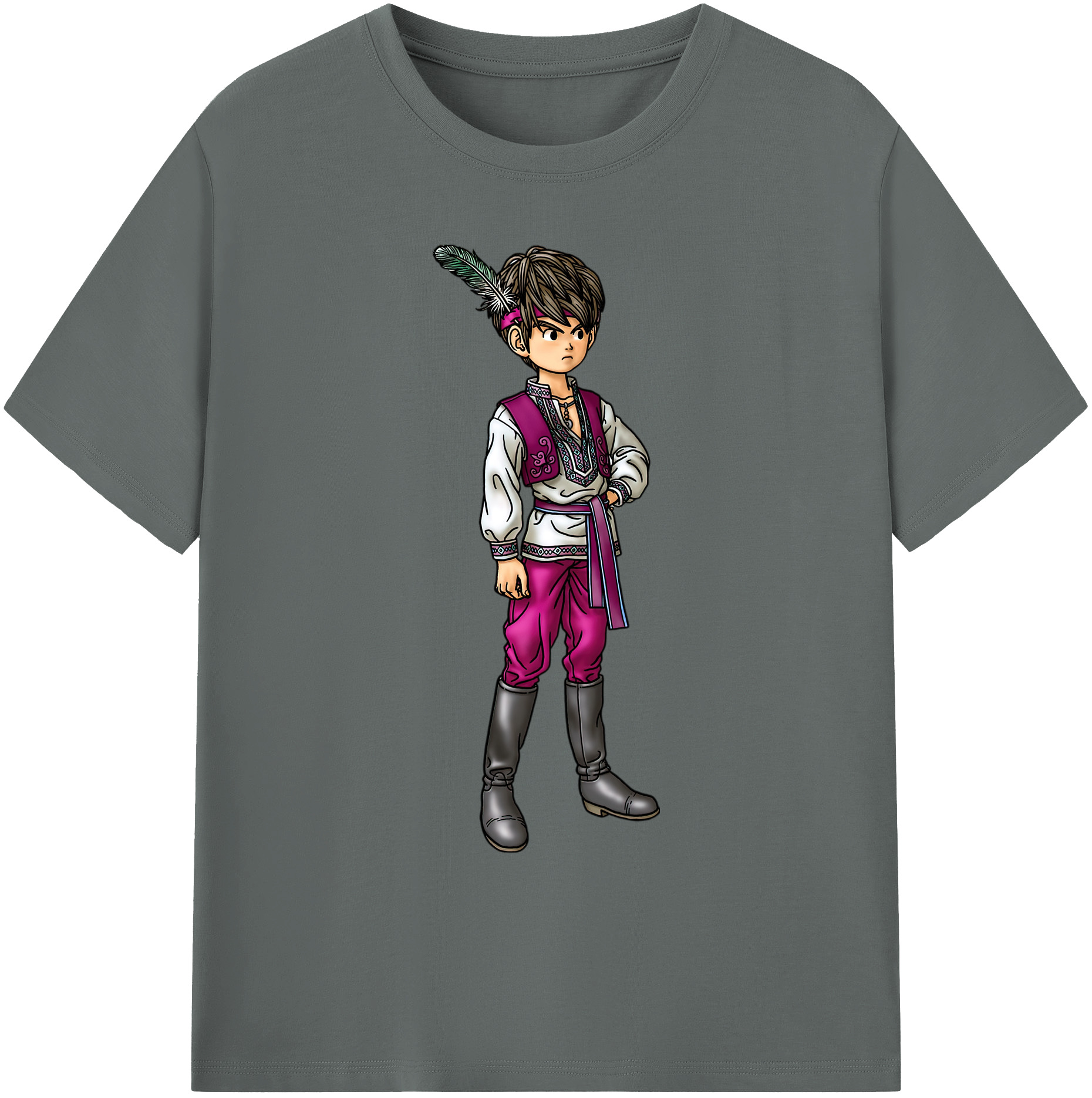 （画像用） ドラゴンクエスト Doragon Kuesuto Dragon Quest 綿100％ メンズ半袖Tシャツ｜肌触りやわらか＆通気性